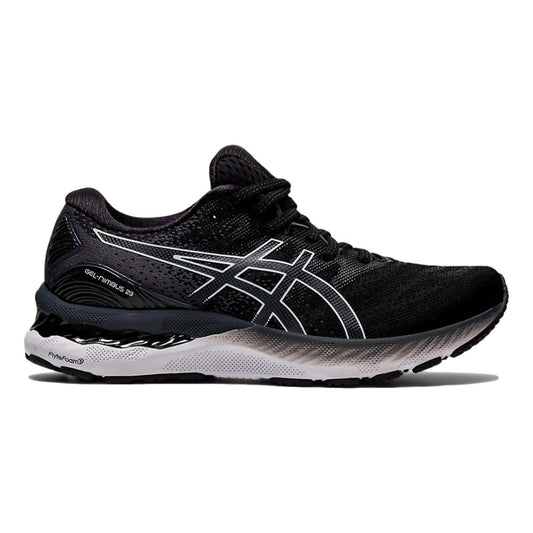 Women's Asics Gel-Nimbus 23, Black/White, 6 D Wide