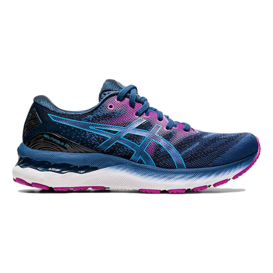 Women's Asics GEL-Nimbus 23, Grand Shark/Digital Aqua, 6.5 B Medium