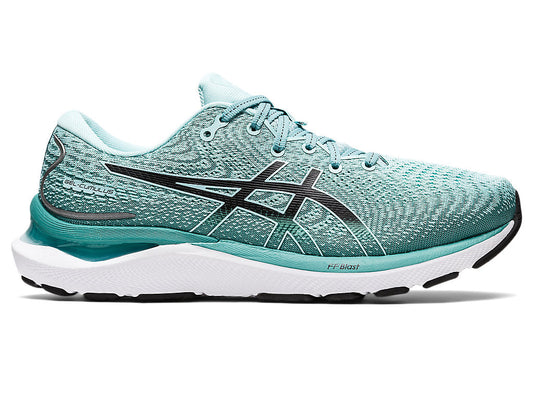 Women's Asics Gel-Cumulus 24, Oasis Green/Black, 5 B Medium