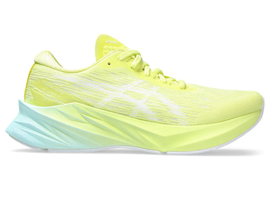 Women's Asics Novablast 3, Glow Yellow/White, 10 B Medium