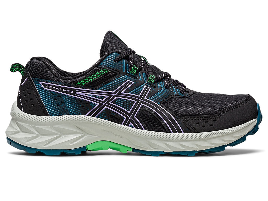 Women's Asics Gel-Venture 9, Black/Digital Violet, 7.5 B Medium