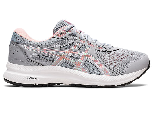 Women's Asics Gel-Contend 8, Piedmont Grey/Frosted Rose, 11 B Medium