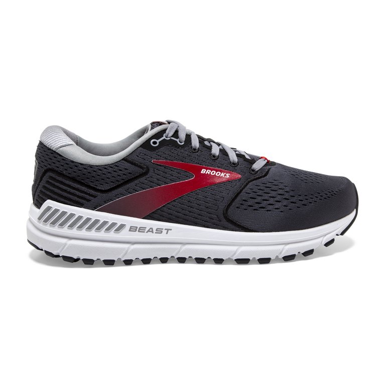 Men's Brooks Beast '20, Blackened Pearl/Black/Red, 8.5 2E Wide