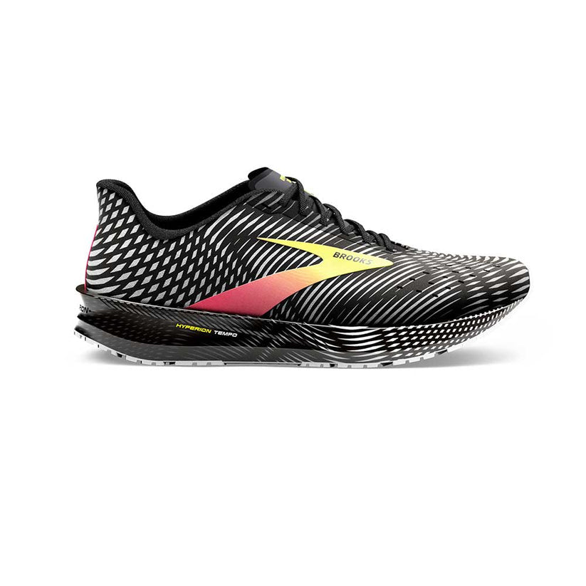 Men's Brooks Hyperion Tempo, Black/Pink/Yellow, 10.5 D Medium