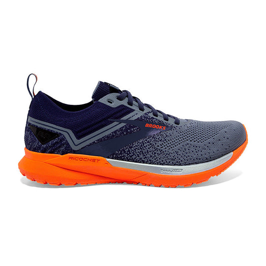 Men's Brooks Ricochet 3, Navy/Grey/Scarlet, 10.5 D Medium