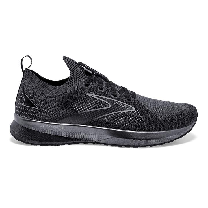Men's Brooks Levitate Stealthfit 5, Black/Ebony/Grey, 11.5 D Medium