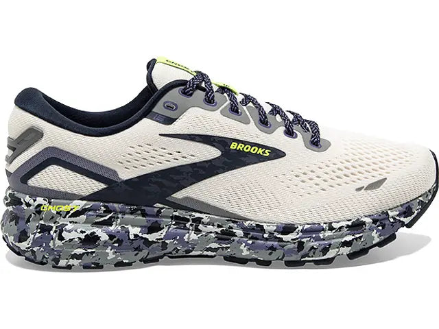 Men's Brooks Ghost 15, Whisper White/Eclipse/Nightlife, 8 D Medium