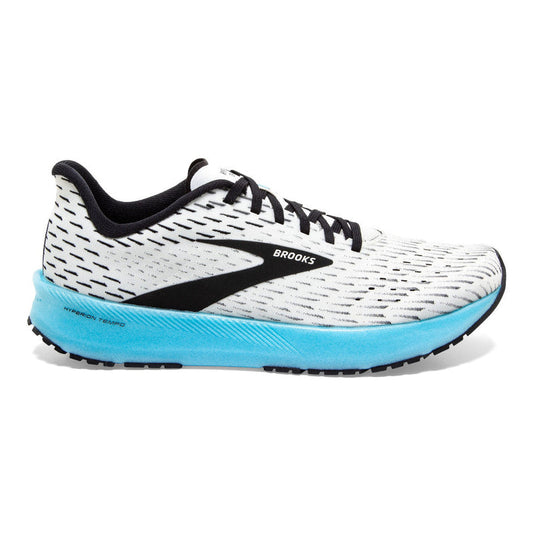 Women's Brooks Hyperion Tempo, White/Black/Iced Aqua, 5.5 B Medium
