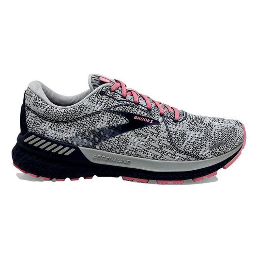 Women's Brooks Adrenaline GTS 21, White/Peacoat/Coral, 8.5 B Medium