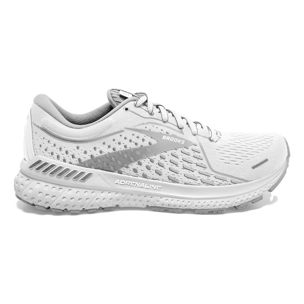 Women's Brooks Adrenaline GTS 21, White/Grey/Silver, 10 B Medium