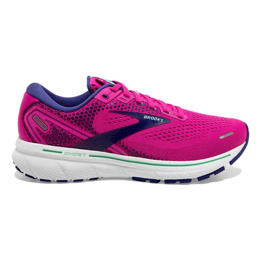 Women's Brooks Ghost 14, Fuschia/Yucca/Navy, 8 B Medium