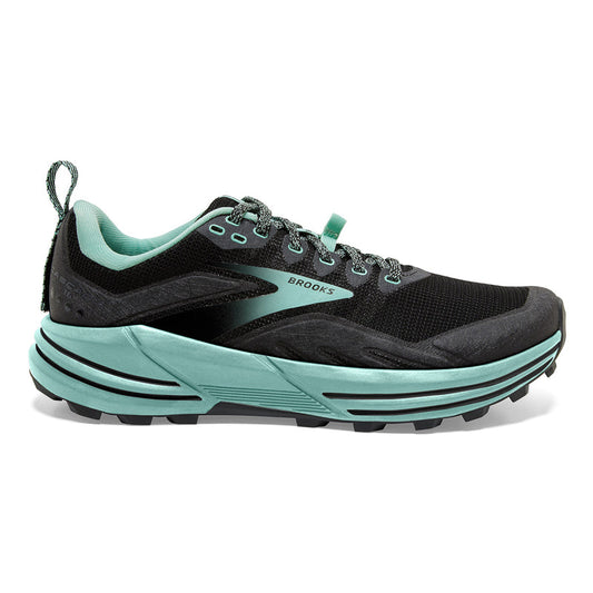 Women's Brooks Cascadia 16, Black/Ebony/Yucca, 9 D Wide