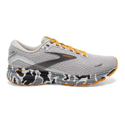 Women's Brooks Ghost 15, Blanc/Gray/Sunflower, 10.5 B Medium