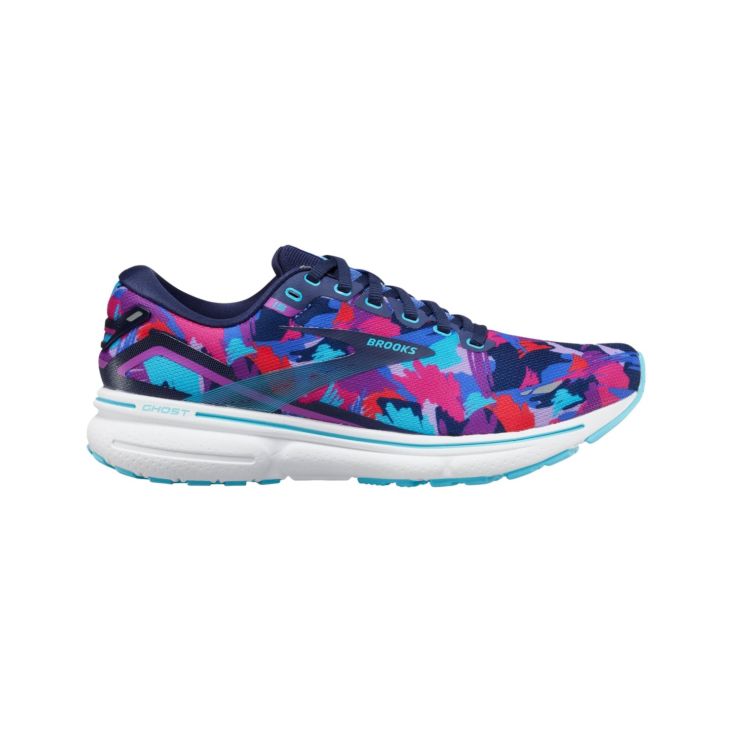 Women's Brooks Ghost 15, Blue/Eclipse/Purple, 9.5 B Medium
