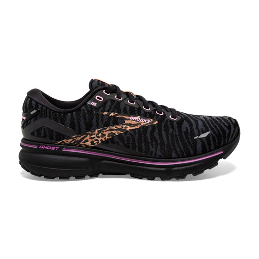 Women's Brooks Ghost 15, Black/Spring Crocus/Sunburn, 7.5 B Medium