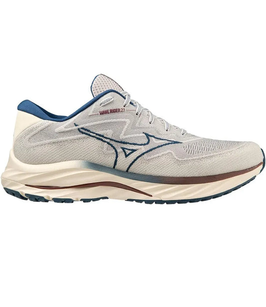 Men's Mizuno Wave Rider 27 SSW, Papyrus/Blue Opal, 10.5 D Medium