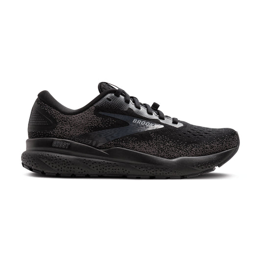 Men's Brooks Ghost 16 GTX, Black/Black/Ebony, 10.5 D Medium