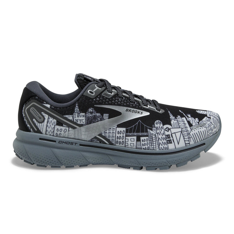 Women's Brooks Ghost 14, Black/Ebony/Sleet, 9 B Medium