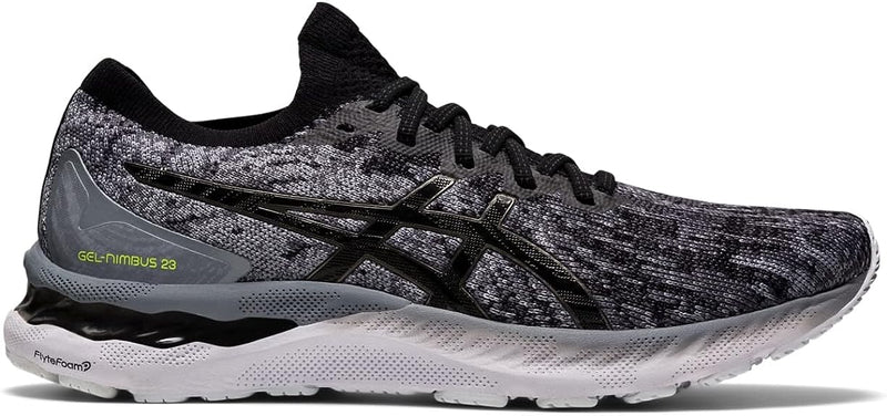 Men's Asics Gel-Nimbus 23 Knit , Sheet Rock/Black/Knit, 9.5 D Medium