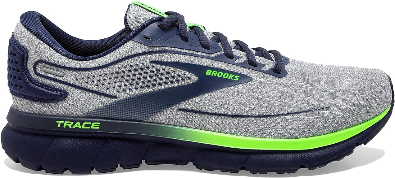 Men's Brooks Trace 2, Grey/Blue/Green Gecko, 9.5 D Medium