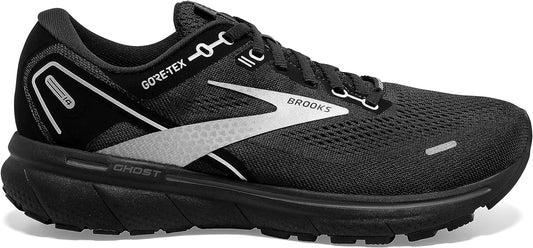 Men's Brooks Ghost 14 GTX, Black/Black/Ebony, 12.5 D Medium