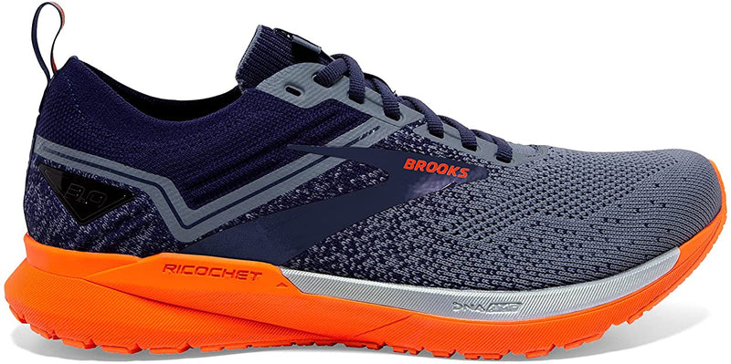 Men's Brooks Ricochet 3, Navy/Grey/Scarlet, 12.5 D Medium