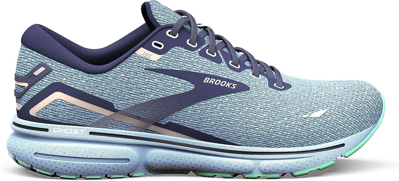 Women's Brooks Ghost 15, Vista Blue/Peacoat/Linen, 7 B Medium