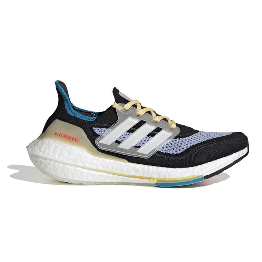Women's Adidas Ultraboost 21, Black/White/Violet, 8.5 B Medium