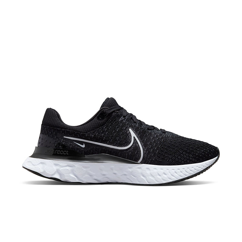 Men's Nike React Infinity Run Flyknit 3, Black/White, 9.5 D Medium