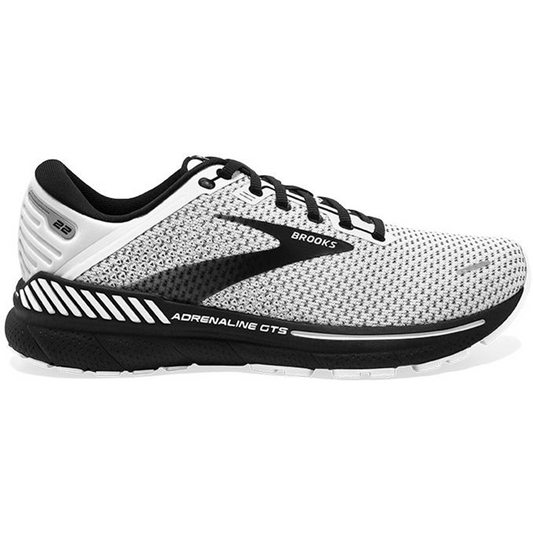 Men's Brooks Adrenaline GTS 22, White/Grey/Black, 10.5 D Medium