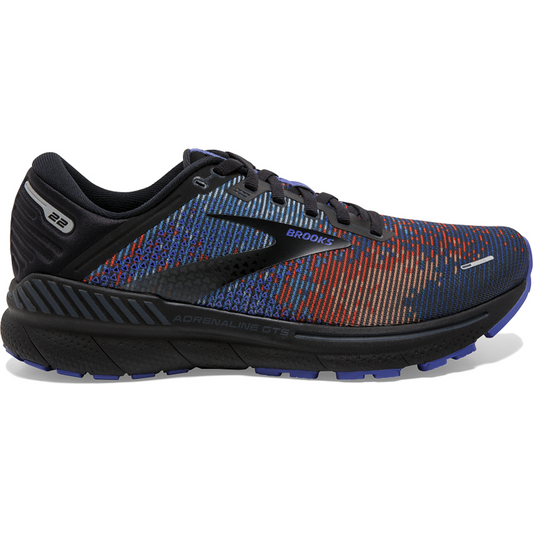 Men's Brooks Adrenaline GTS 22, Royal Blue/Black/Grey, 10 D Medium