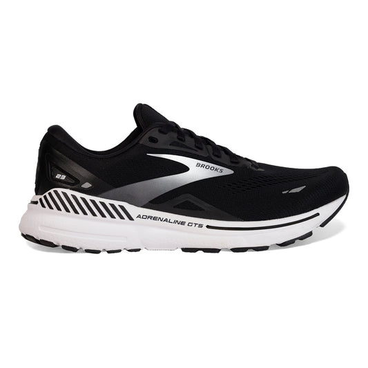 Men's Brooks Adrenaline GTS 23, Black/White/Silver, 11 D Medium