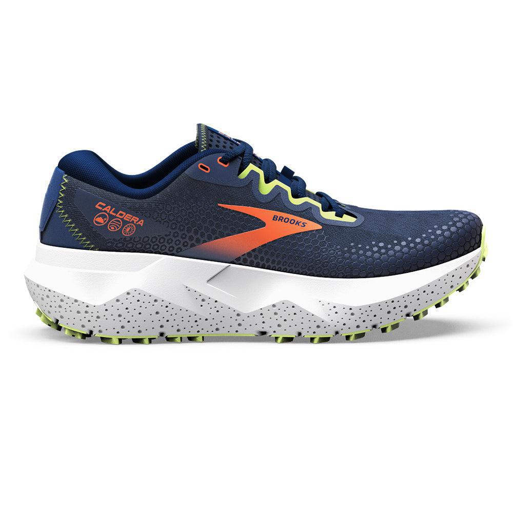 Men's Brooks Caldera 6, Navy/Firecracker/Sharp Green, 12 D Medium