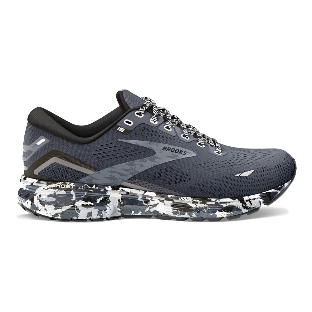 Men's Brooks Ghost 15, Ebony/Black/Oyster, 9.5 D Medium