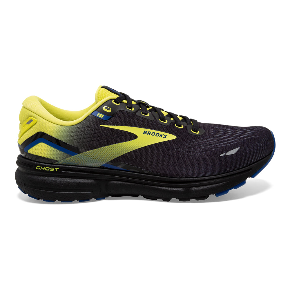 Men's Brooks Ghost 15, Black/Nightlife/Blue, 9 D Medium