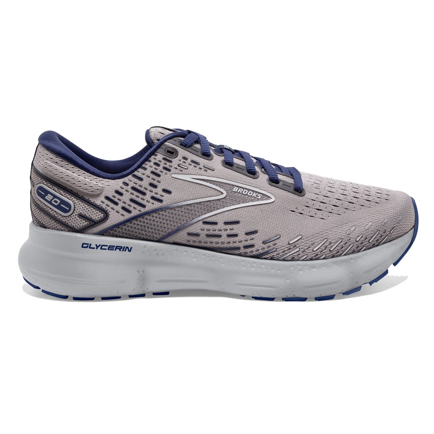 Men's Brooks Glycerin 20, Alloy/Grey/Blue Depths, 9.5 D Medium