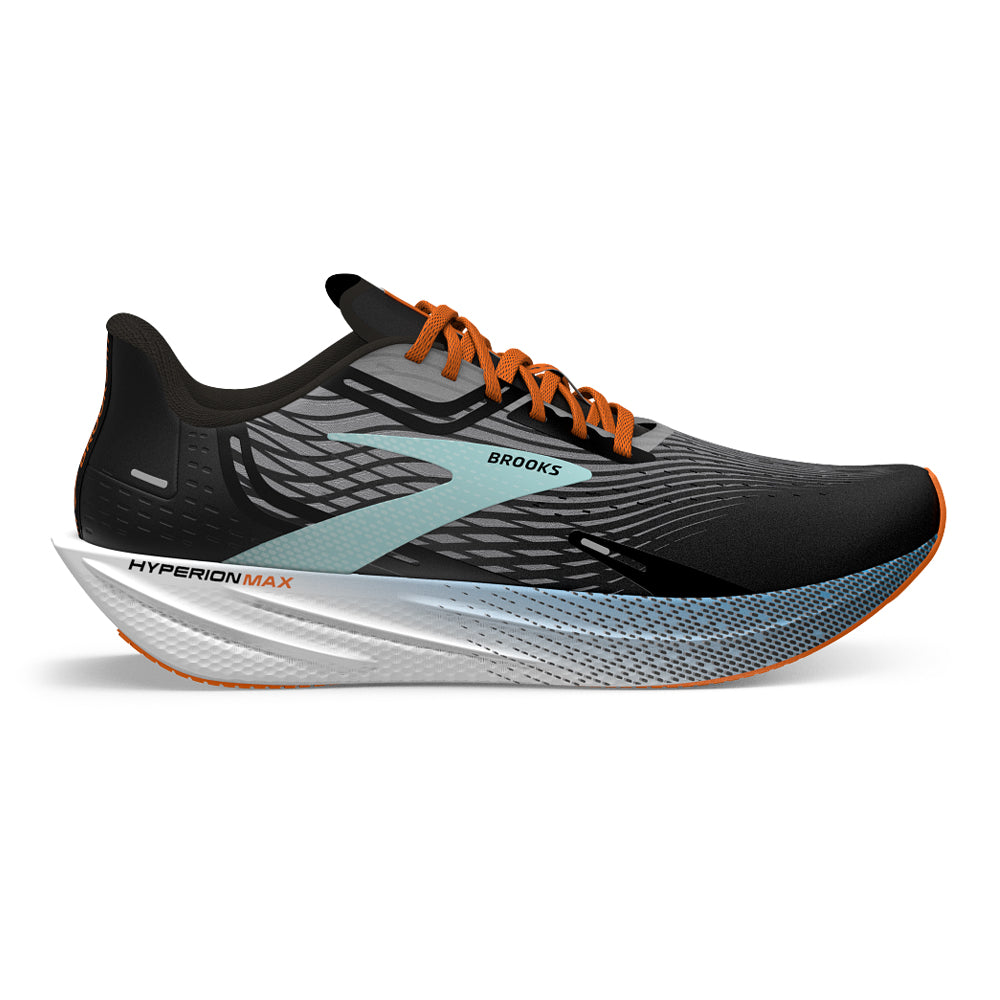 Men's Brooks Hyperion Max, Black/Grey/Orange Clown Fish, 11 D Medium