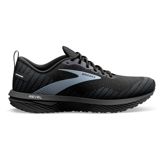 Men's Brooks Revel 6, Black/Blackened Pearl/Grey, 9 D Medium