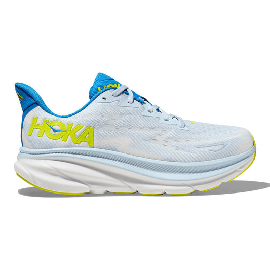 Men's Hoka One One Clifton 9, Ice Water/Evening Primrose, 9 2E Wide