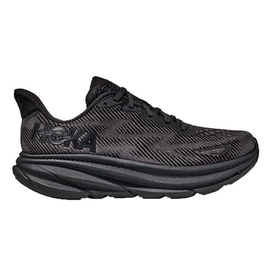 Men's Hoka One One Clifton 9, Black/Black, 7 D Medium
