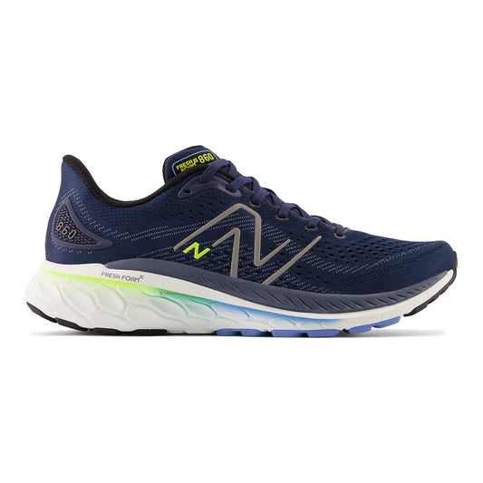 Men's New Balance Fresh Foam X 860v13, NB Navy/Dark Silver Metallic, 9 2E Wide