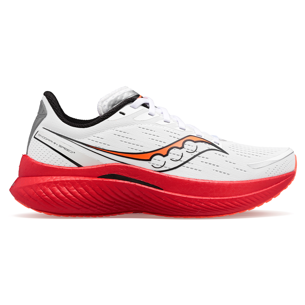 Men's Saucony Endorphin Speed 3, White/Black/Vizi, 12.5 D Medium