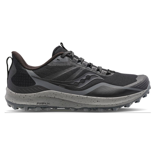 Men's Saucony Peregrine 12, Black/Charcoal, 9 D Medium