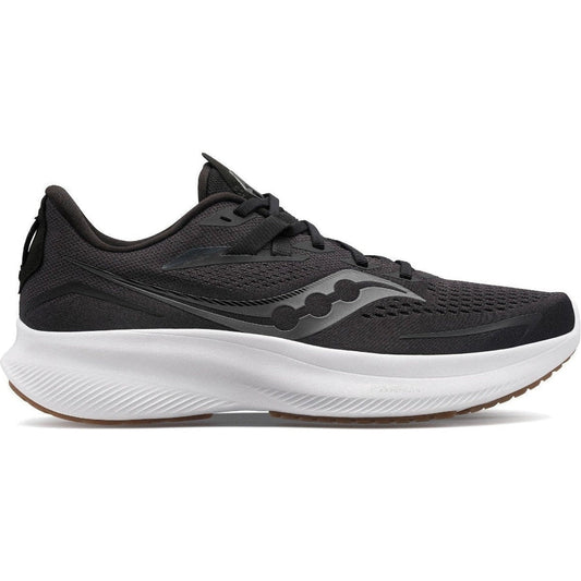 Men's Saucony Ride 15, BLACK/GUM, 11.5 D Medium