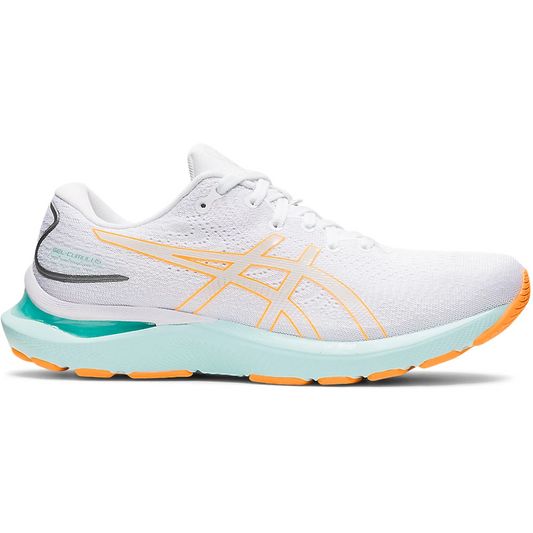 Women's Asics GEL-Cumulus 24, White/Orange Pop, 7 B Medium