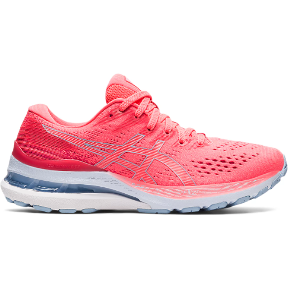 Women's Asics Gel-Kayano 28, Blazing Coral/Mist, 10.5 B Medium