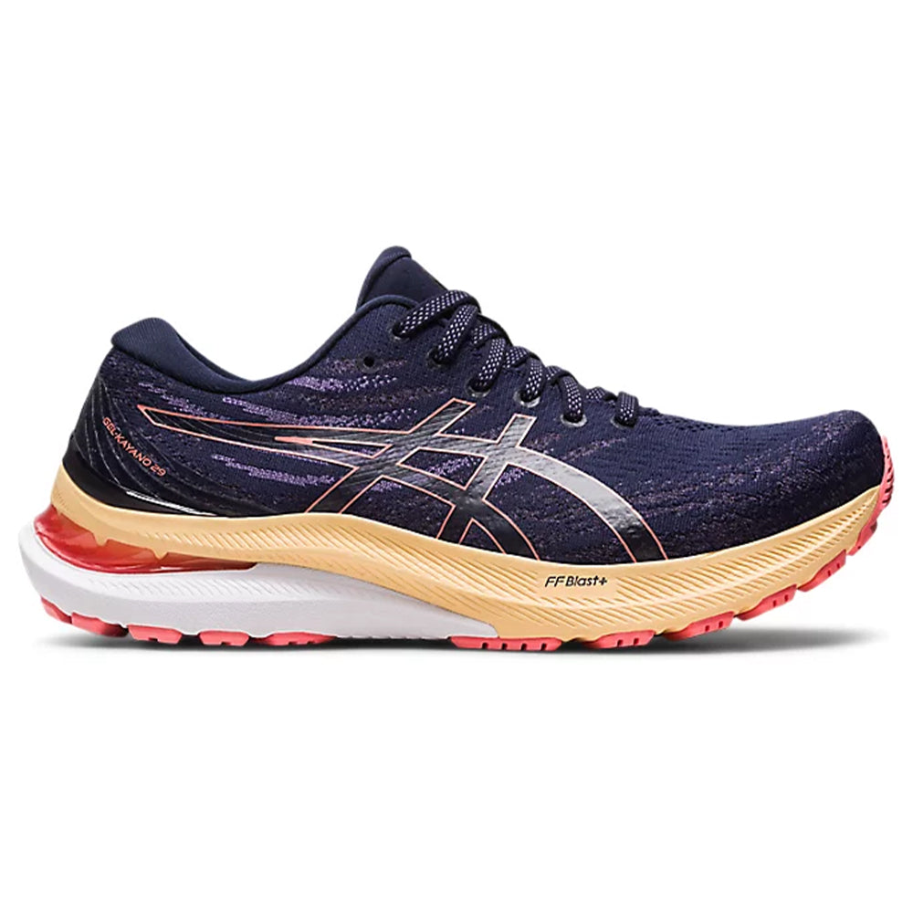 Women's Asics Gel-Kayano 29, Midnight/Papaya, 7 B Medium