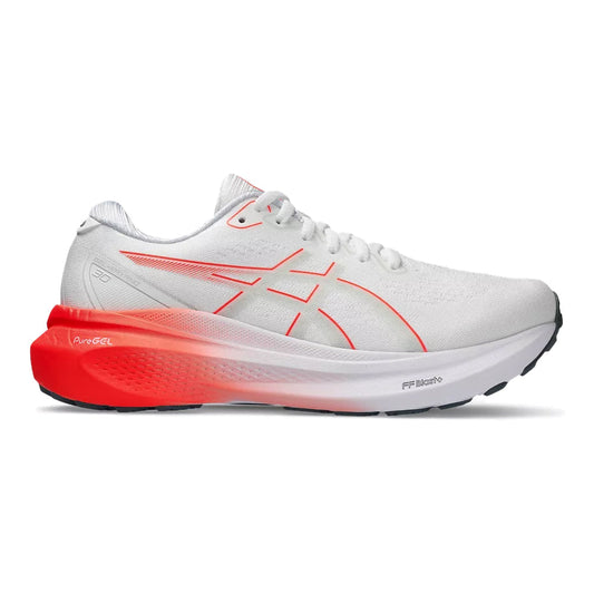 Women's Asics GEL-Kayano 30, White/Sunrise Red, 10.5 B Medium