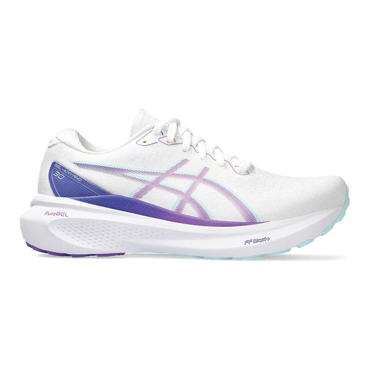Women's Asics Gel-Kayano 30, White/Cyber Grape, 8.5 B Medium