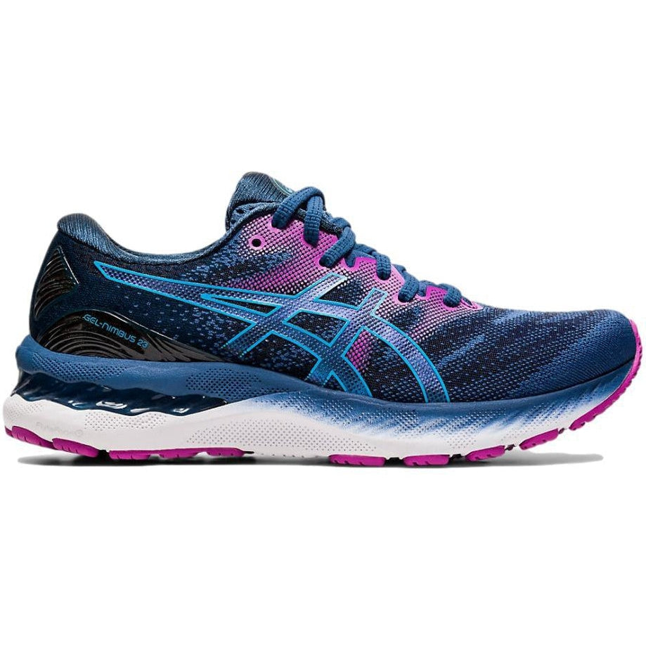 Women's Asics GEL-Nimbus 23, Grand Shark/Digital Aqua, 10 D Wide